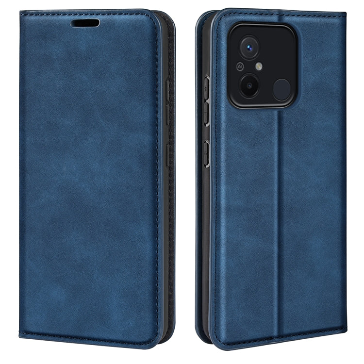 Per Xiaomi Redmi 12C Custodia per telefono in pelle con aspirazione magnetica retro-pelle, For Xiaomi Redmi 12C