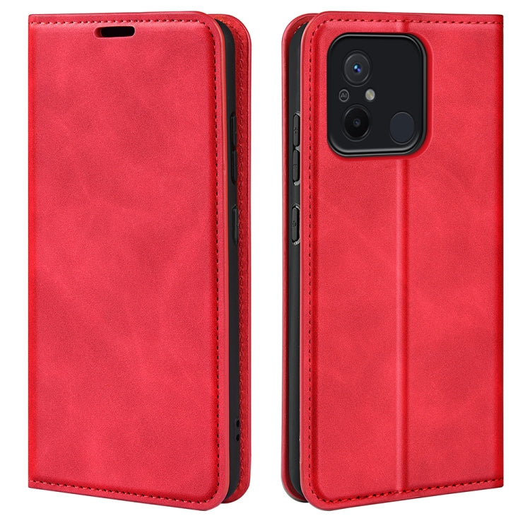 Per Xiaomi Redmi 12C Custodia per telefono in pelle con aspirazione magnetica retro-pelle, For Xiaomi Redmi 12C