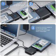 Convertitore adattatore per disco rigido da USB 3.0 a SATA o IDE con funzione di clonazione