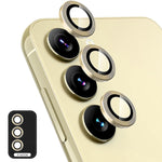 Per Samsung Galaxy A14 / A34 ENKAY Hat-Prince 9H Obiettivo fotocamera posteriore Anello in lega di alluminio Pellicola in vetro temperato, For Samsung Galaxy A14 / A34