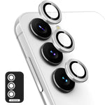 Per Samsung Galaxy A14 / A34 ENKAY Hat-Prince 9H Obiettivo fotocamera posteriore Anello in lega di alluminio Pellicola in vetro temperato, For Samsung Galaxy A14 / A34