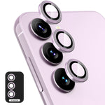 Per Samsung Galaxy A14 / A34 ENKAY Hat-Prince 9H Obiettivo fotocamera posteriore Anello in lega di alluminio Pellicola in vetro temperato, For Samsung Galaxy A14 / A34