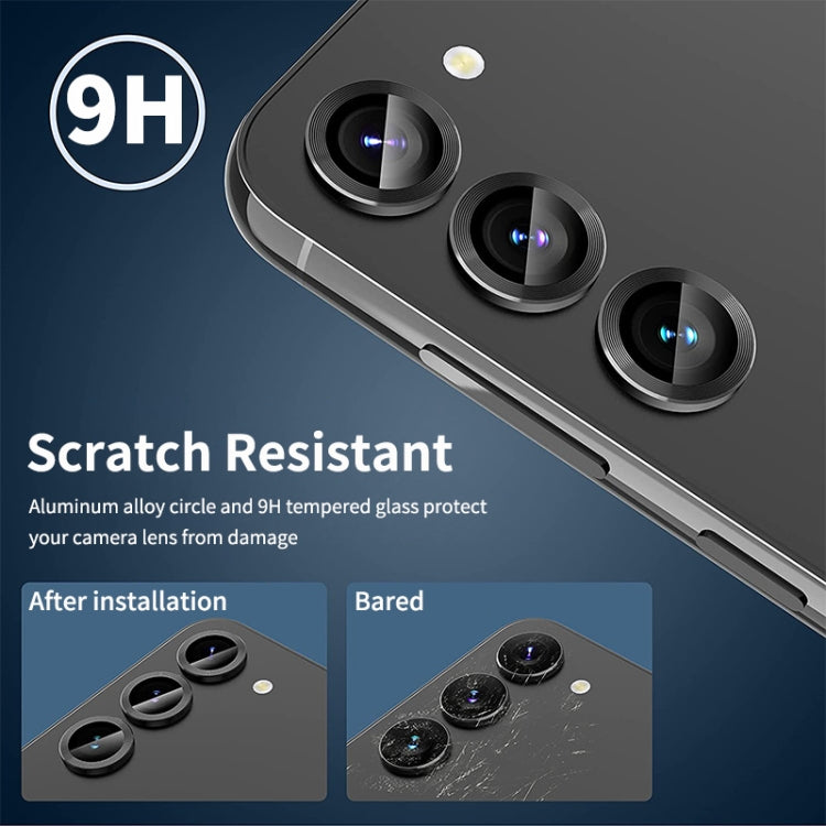 Per Samsung Galaxy A24 ENKAY Hat-Prince 9H obiettivo fotocamera posteriore anello in lega di alluminio pellicola in vetro temperato, For Samsung Galaxy A24