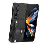 Cassa del telefono della copertura posteriore del raccoglitore della carta del cavalletto del braccialetto, For Samsung Galaxy Z Fold4, For Samsung Galaxy Z Fold3, For Samsung Galaxy Z Fold2, For Samsung Galaxy Z Flip4