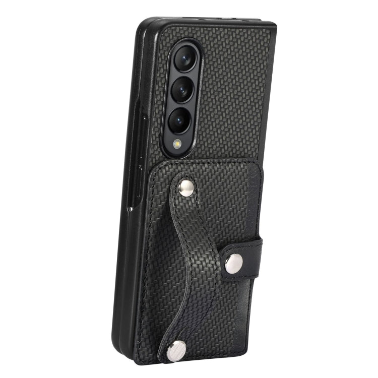 Cassa del telefono della copertura posteriore del raccoglitore della carta del cavalletto del braccialetto, For Samsung Galaxy Z Fold4, For Samsung Galaxy Z Fold3, For Samsung Galaxy Z Fold2, For Samsung Galaxy Z Flip4