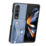 Cassa del telefono della copertura posteriore del raccoglitore della carta del cavalletto del braccialetto, For Samsung Galaxy Z Fold4, For Samsung Galaxy Z Fold3, For Samsung Galaxy Z Fold2, For Samsung Galaxy Z Flip4