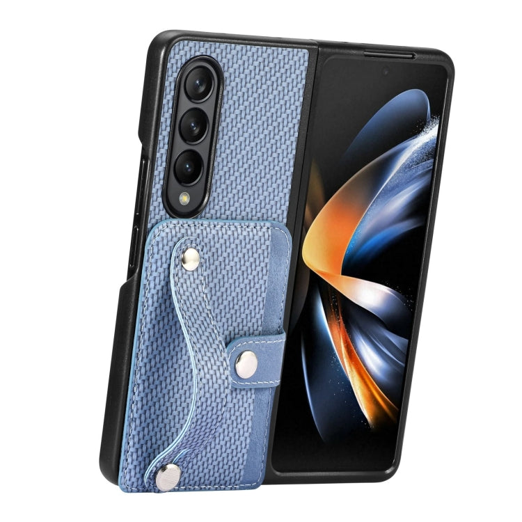 Cassa del telefono della copertura posteriore del raccoglitore della carta del cavalletto del braccialetto, For Samsung Galaxy Z Fold4, For Samsung Galaxy Z Fold3, For Samsung Galaxy Z Fold2, For Samsung Galaxy Z Flip4