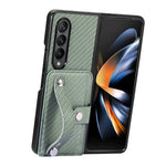Cassa del telefono della copertura posteriore del raccoglitore della carta del cavalletto del braccialetto, For Samsung Galaxy Z Fold4, For Samsung Galaxy Z Fold3, For Samsung Galaxy Z Fold2, For Samsung Galaxy Z Flip4