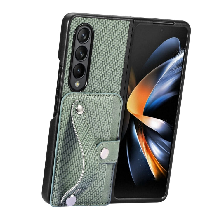 Cassa del telefono della copertura posteriore del raccoglitore della carta del cavalletto del braccialetto, For Samsung Galaxy Z Fold4, For Samsung Galaxy Z Fold3, For Samsung Galaxy Z Fold2, For Samsung Galaxy Z Flip4
