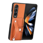 Cassa del telefono della copertura posteriore del raccoglitore della carta del cavalletto del braccialetto, For Samsung Galaxy Z Fold4, For Samsung Galaxy Z Fold3, For Samsung Galaxy Z Fold2, For Samsung Galaxy Z Flip4