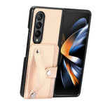 Cassa del telefono della copertura posteriore del raccoglitore della carta del cavalletto del braccialetto, For Samsung Galaxy Z Fold4, For Samsung Galaxy Z Fold3, For Samsung Galaxy Z Fold2, For Samsung Galaxy Z Flip4
