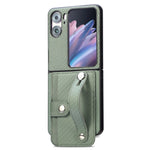 Cassa del telefono della copertura posteriore del raccoglitore della carta del cavalletto del braccialetto, For Samsung Galaxy Z Flip3 5G, For Samsung Galaxy Z Flip 5G, For OPPO Find N2 Flip