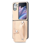 Cassa del telefono della copertura posteriore del raccoglitore della carta del cavalletto del braccialetto, For Samsung Galaxy Z Flip3 5G, For Samsung Galaxy Z Flip 5G, For OPPO Find N2 Flip