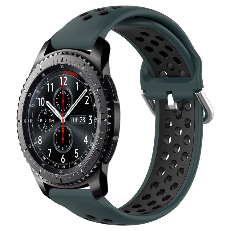 Cinturino sportivo in silicone traspirante perforato da 22 mm, For Samsung Gear S3 Frontier