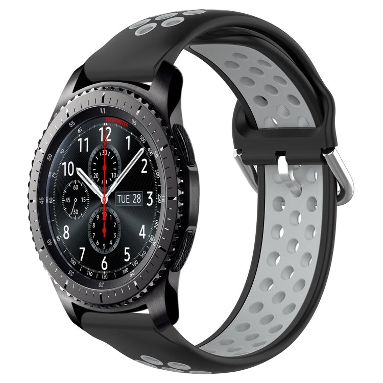 Cinturino sportivo in silicone traspirante perforato da 22 mm, For Samsung Gear S3 Frontier