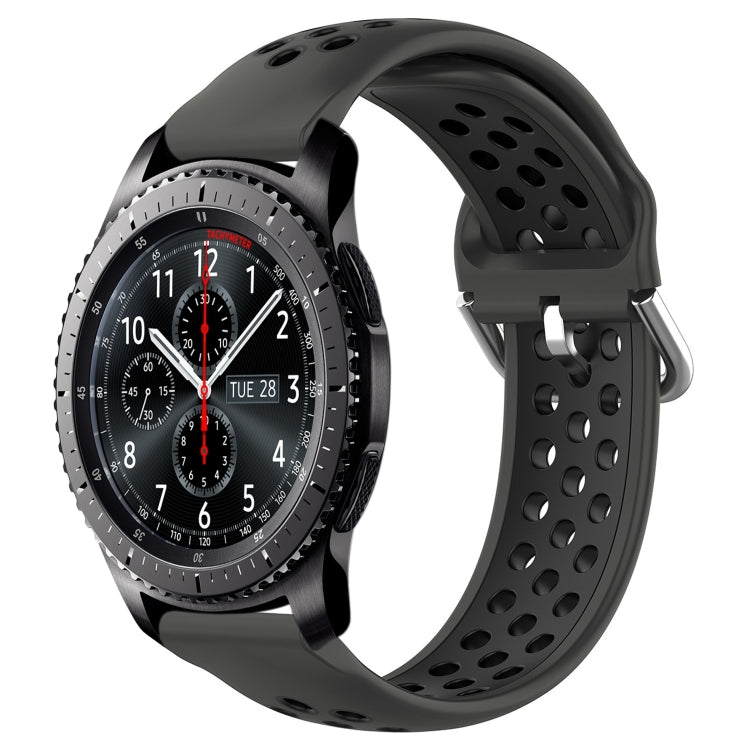 Cinturino sportivo in silicone traspirante perforato da 22 mm, For Samsung Gear S3 Frontier