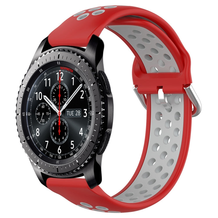 Cinturino sportivo in silicone traspirante perforato da 22 mm, For Samsung Gear S3 Frontier