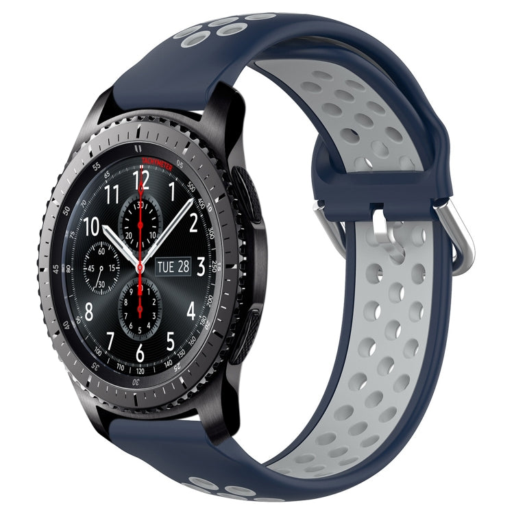 Cinturino sportivo in silicone traspirante perforato da 22 mm, For Samsung Gear S3 Frontier