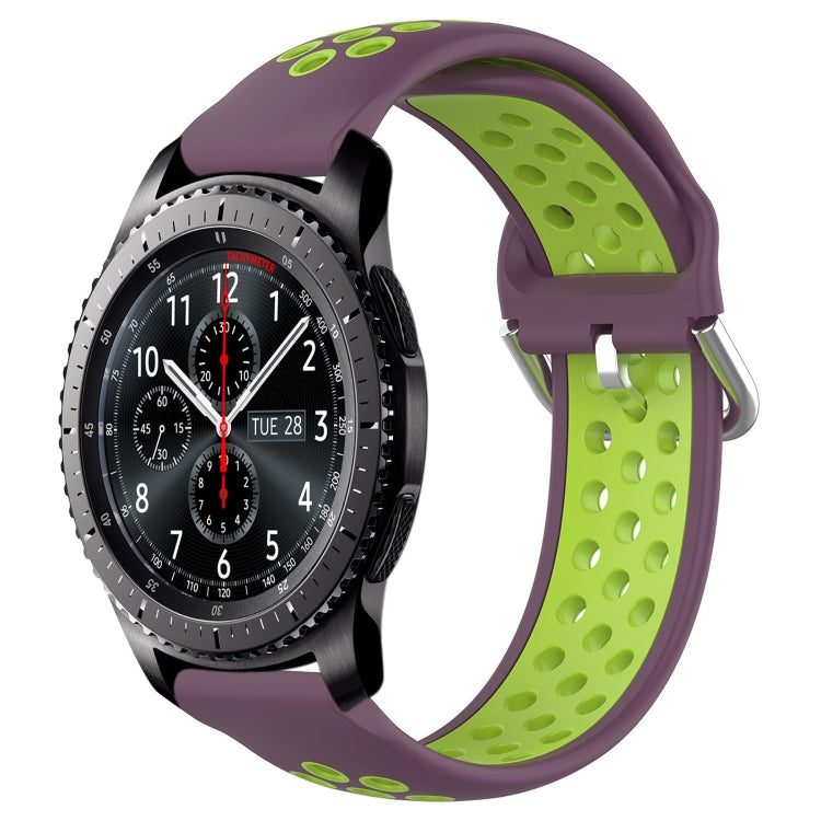 Cinturino sportivo in silicone traspirante perforato da 22 mm, For Samsung Gear S3 Frontier