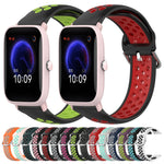 Cinturino sportivo in silicone traspirante perforato da 20 mm, For Amazfit Pop Pro