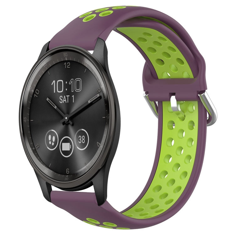 Cinturino sportivo in silicone traspirante perforato da 20 mm, For Garmin Vivomove Trend