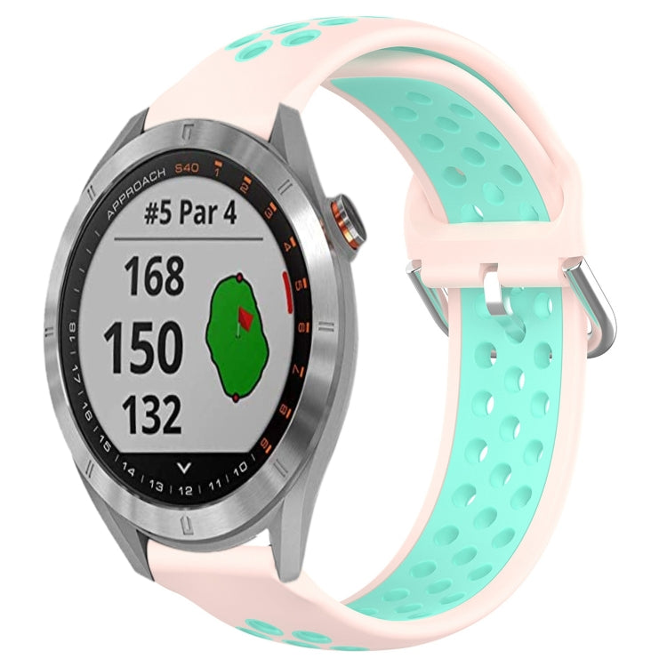 Cinturino sportivo in silicone traspirante perforato da 20 mm, For Garmin Approach S40