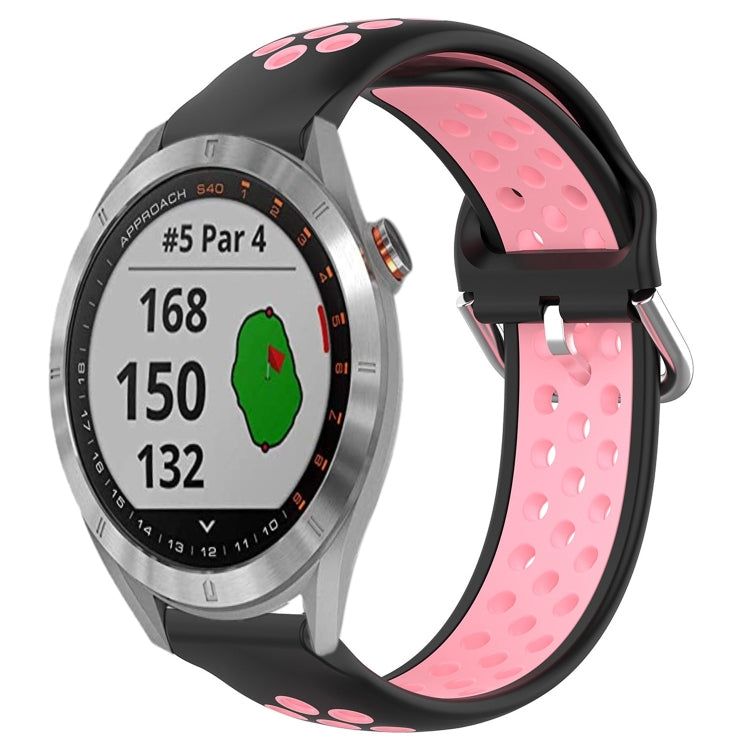 Cinturino sportivo in silicone traspirante perforato da 20 mm, For Garmin Approach S40