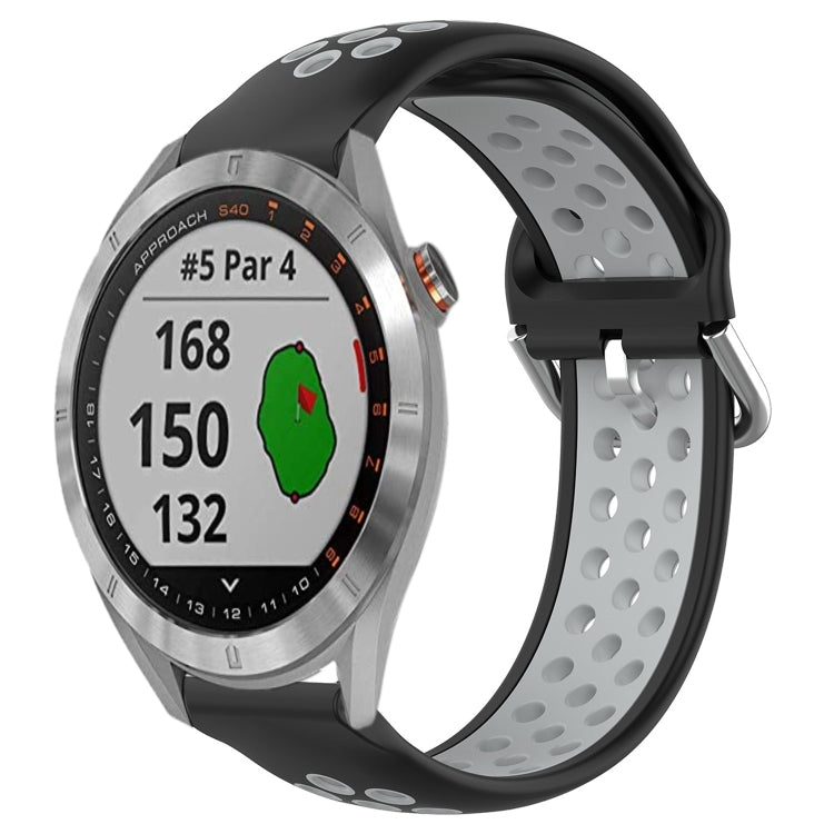 Cinturino sportivo in silicone traspirante perforato da 20 mm, For Garmin Approach S40
