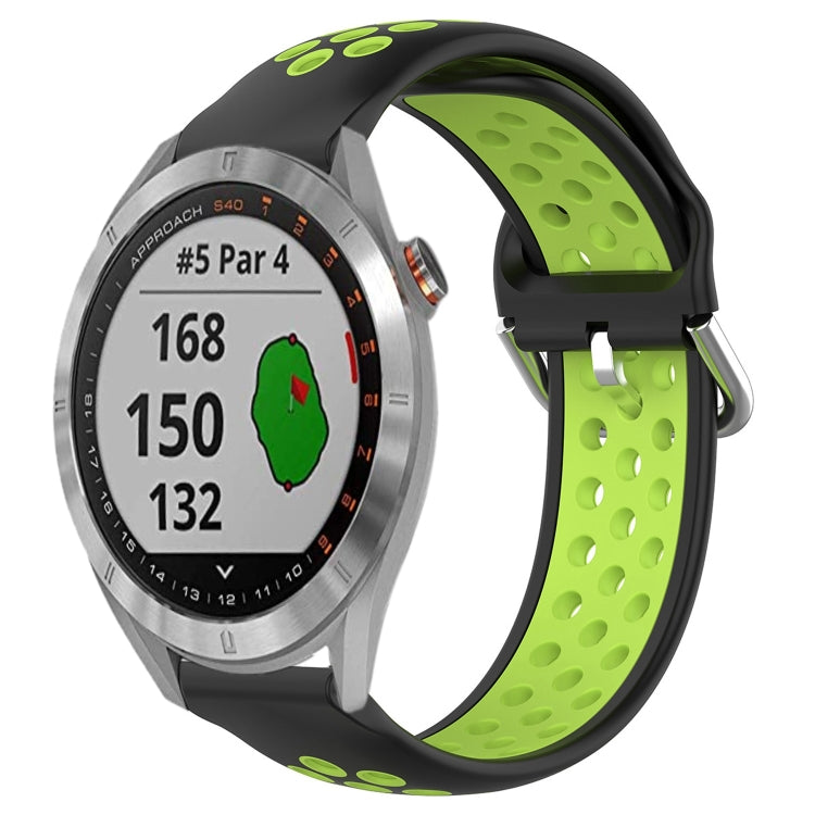 Cinturino sportivo in silicone traspirante perforato da 20 mm, For Garmin Approach S40