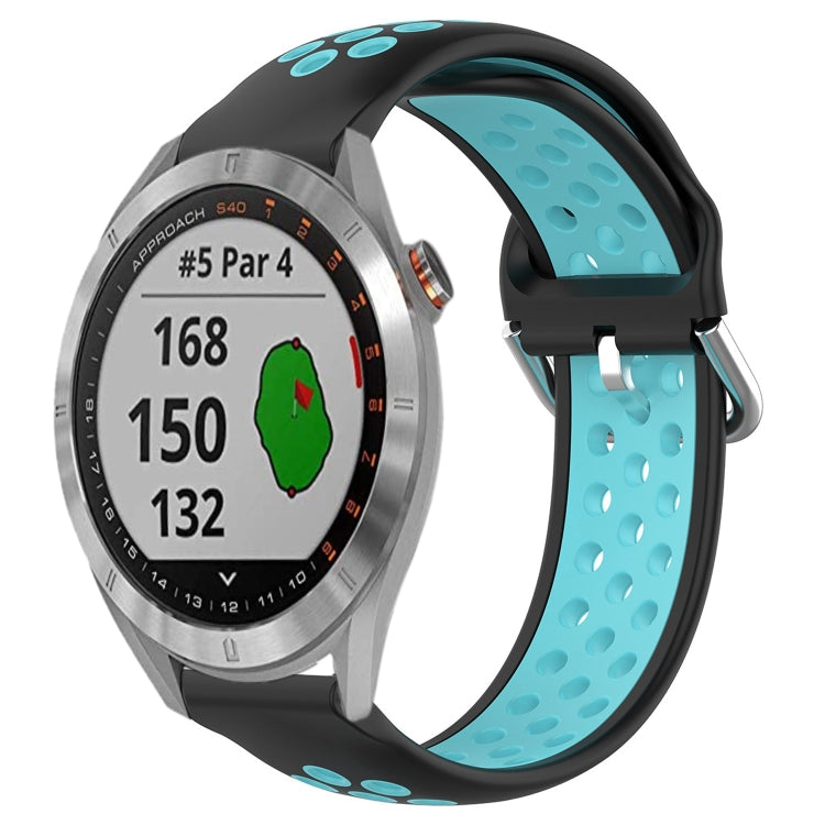 Cinturino sportivo in silicone traspirante perforato da 20 mm, For Garmin Approach S40