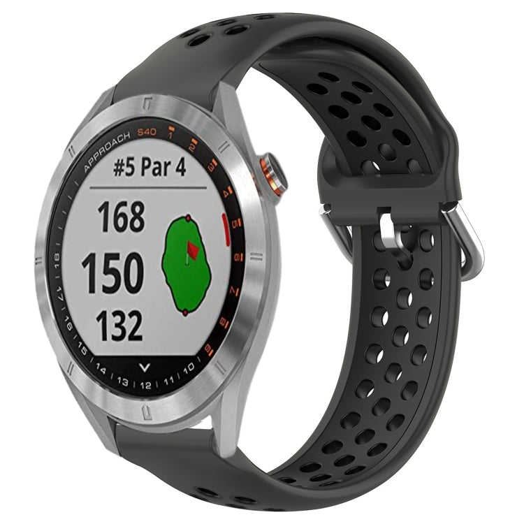 Cinturino sportivo in silicone traspirante perforato da 20 mm, For Garmin Approach S40