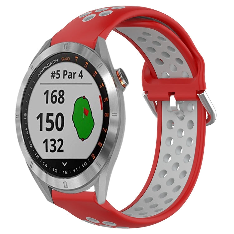 Cinturino sportivo in silicone traspirante perforato da 20 mm, For Garmin Approach S40