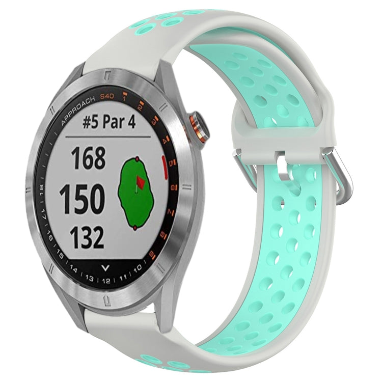 Cinturino sportivo in silicone traspirante perforato da 20 mm, For Garmin Approach S40