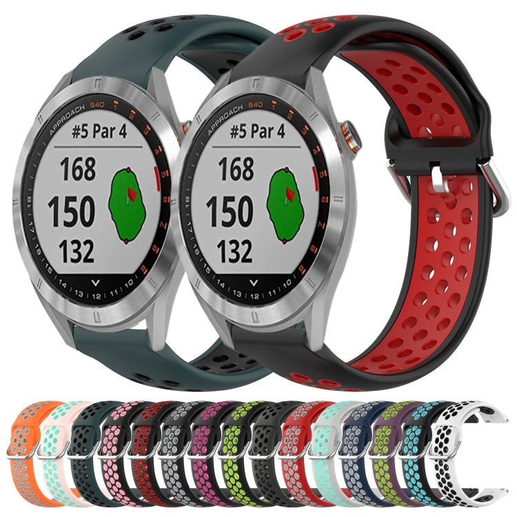 Cinturino sportivo in silicone traspirante perforato da 20 mm, For Garmin Approach S40