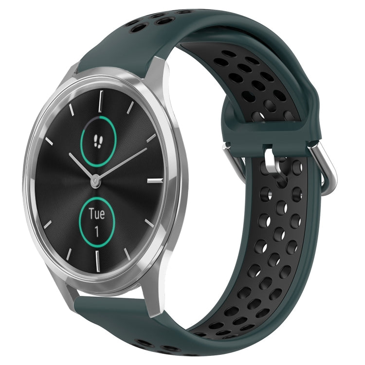 Cinturino sportivo in silicone traspirante perforato da 20 mm, For Garmin VivoMove Luxe