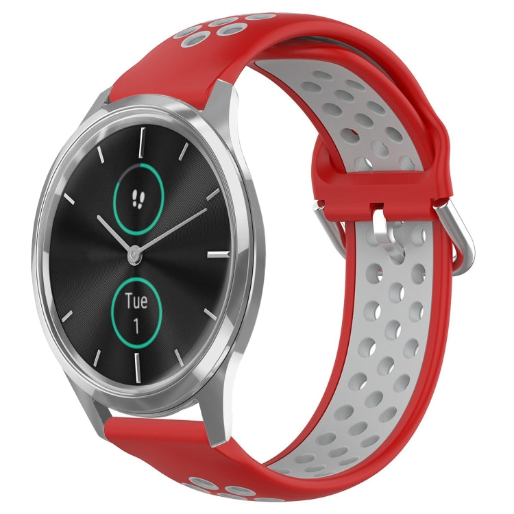 Cinturino sportivo in silicone traspirante perforato da 20 mm, For Garmin VivoMove Luxe