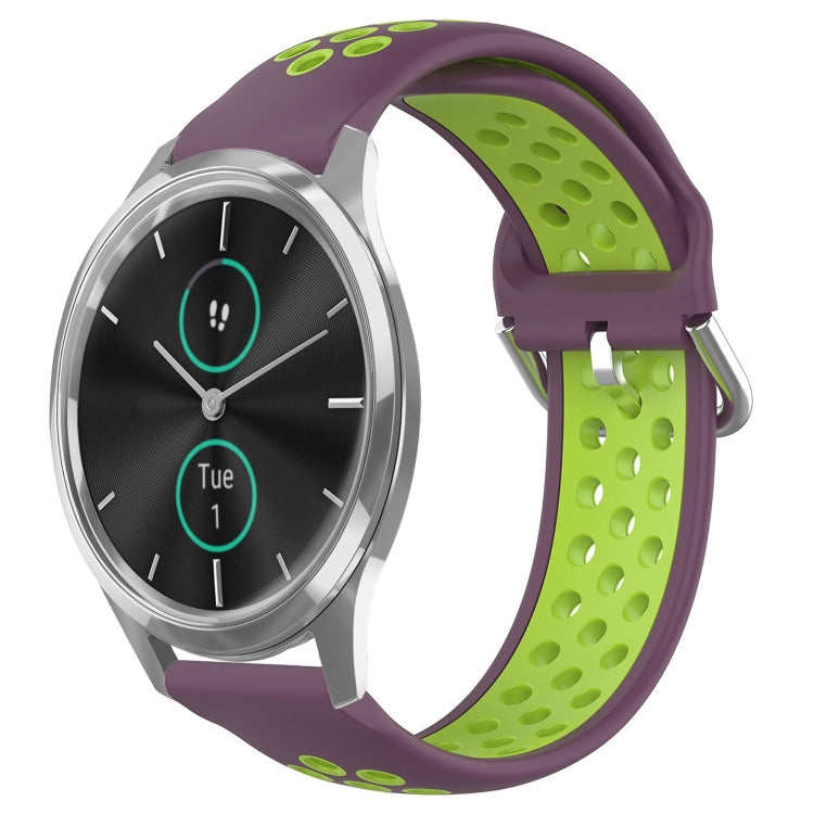 Cinturino sportivo in silicone traspirante perforato da 20 mm, For Garmin VivoMove Luxe