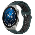 Cinturino sportivo in silicone traspirante perforato da 22 mm, For Huawei Watch GT3 Pro 46mm