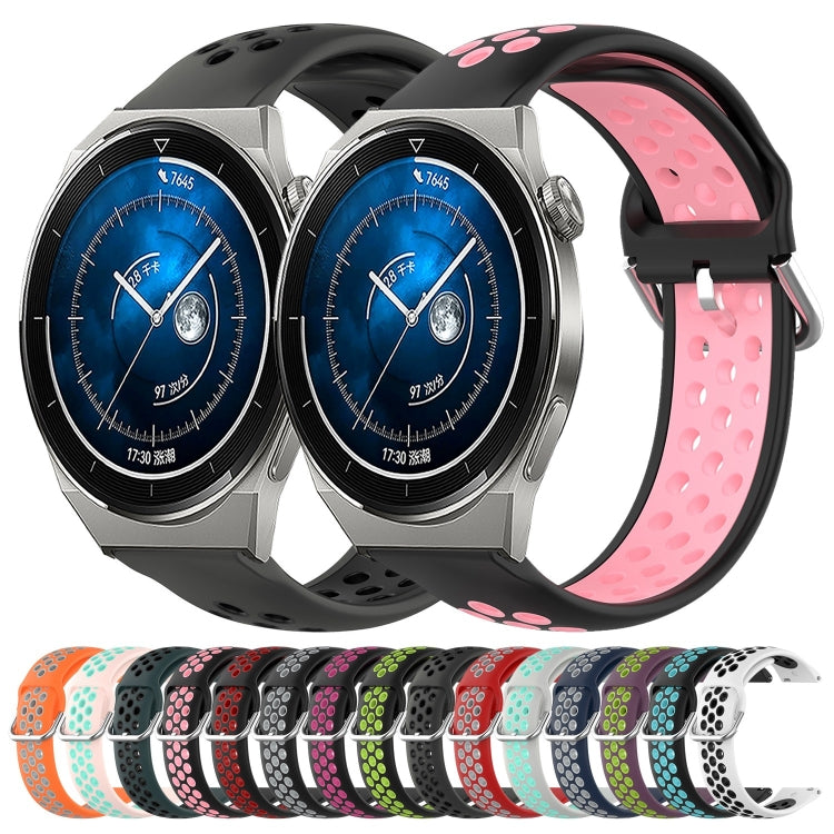 Cinturino sportivo in silicone traspirante perforato da 22 mm, For Huawei Watch GT3 Pro 46mm