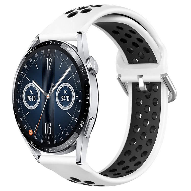 Cinturino sportivo in silicone traspirante perforato da 22 mm, For Huawei Watch GT3 46mm