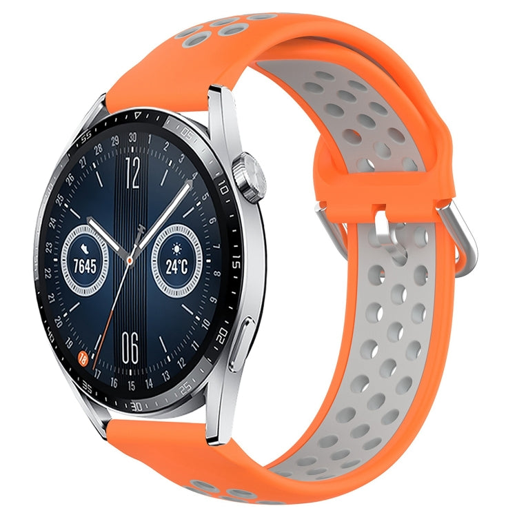 Cinturino sportivo in silicone traspirante perforato da 22 mm, For Huawei Watch GT3 46mm