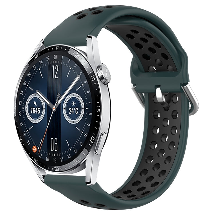 Cinturino sportivo in silicone traspirante perforato da 22 mm, For Huawei Watch GT3 46mm