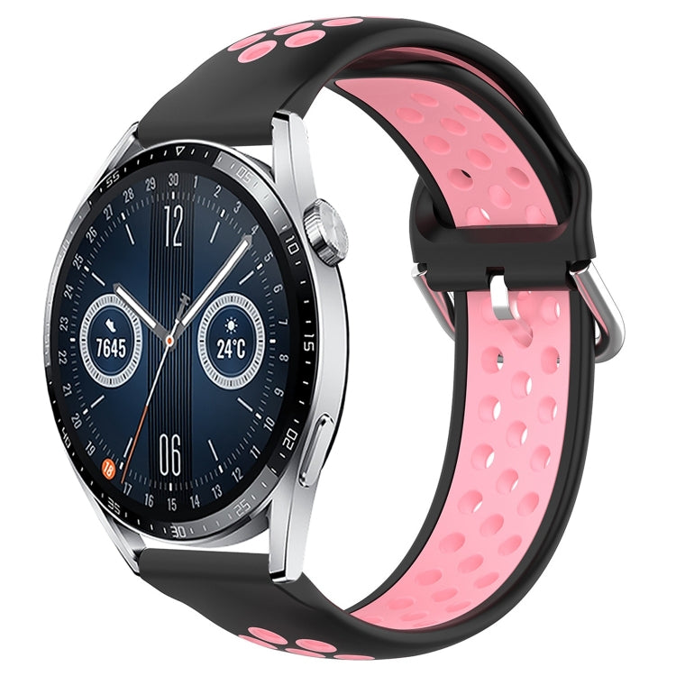 Cinturino sportivo in silicone traspirante perforato da 22 mm, For Huawei Watch GT3 46mm