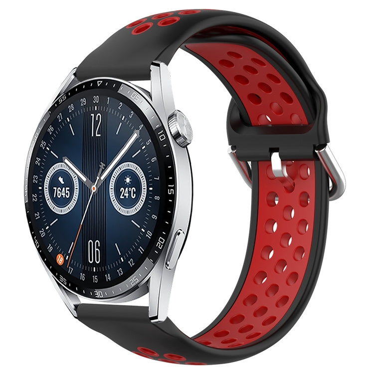 Cinturino sportivo in silicone traspirante perforato da 22 mm, For Huawei Watch GT3 46mm