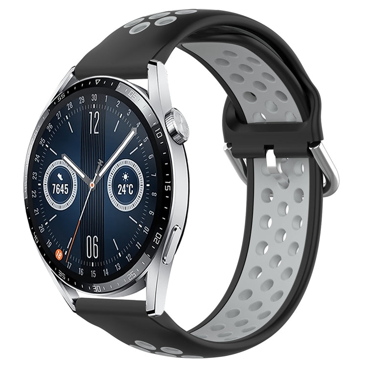 Cinturino sportivo in silicone traspirante perforato da 22 mm, For Huawei Watch GT3 46mm