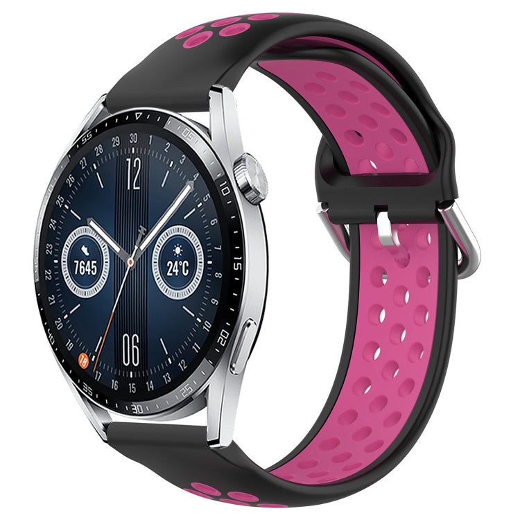 Cinturino sportivo in silicone traspirante perforato da 22 mm, For Huawei Watch GT3 46mm