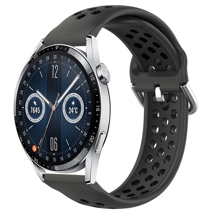 Cinturino sportivo in silicone traspirante perforato da 22 mm, For Huawei Watch GT3 46mm
