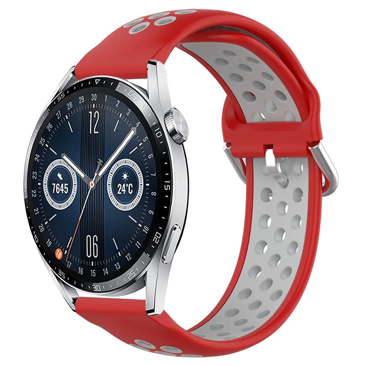 Cinturino sportivo in silicone traspirante perforato da 22 mm, For Huawei Watch GT3 46mm