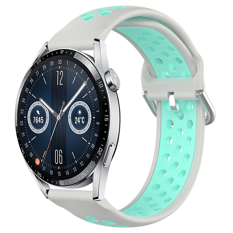 Cinturino sportivo in silicone traspirante perforato da 22 mm, For Huawei Watch GT3 46mm