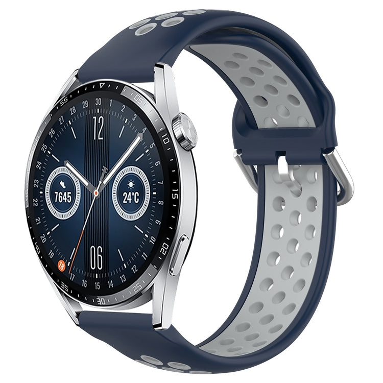 Cinturino sportivo in silicone traspirante perforato da 22 mm, For Huawei Watch GT3 46mm